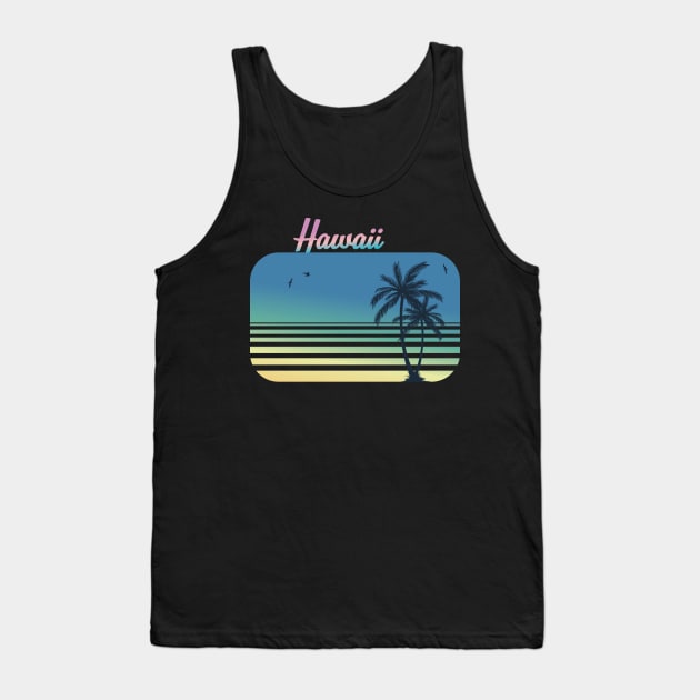 Vintage Retro Aloha Hawaiian Beach Summer Vacation Hawaii Tank Top by kalponik